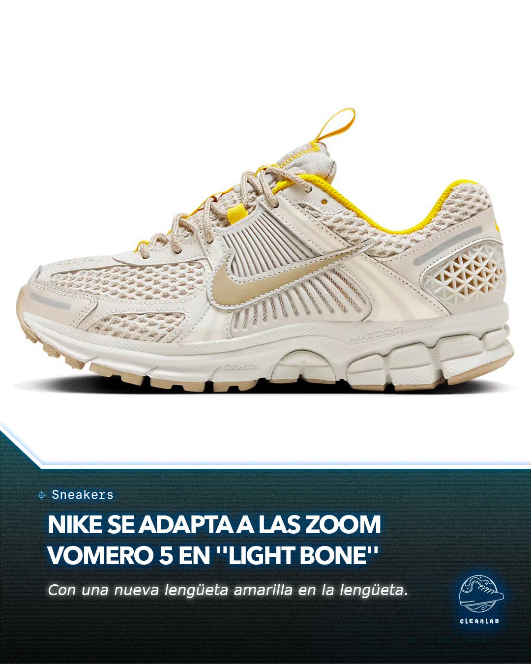 Noticias Sneakers | Nike se adapta a las Zoom Vomero 5 en "Light Bone" - Clean Lab