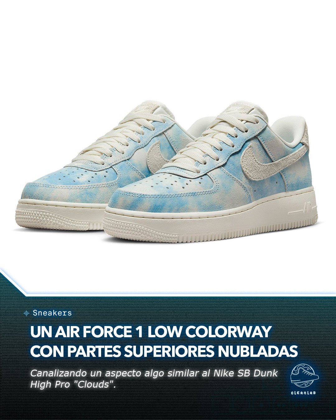 Noticia Sneakers | Nike fabrica un Air Force 1 Low Colorway con partes superiores nubladas - Clean Lab