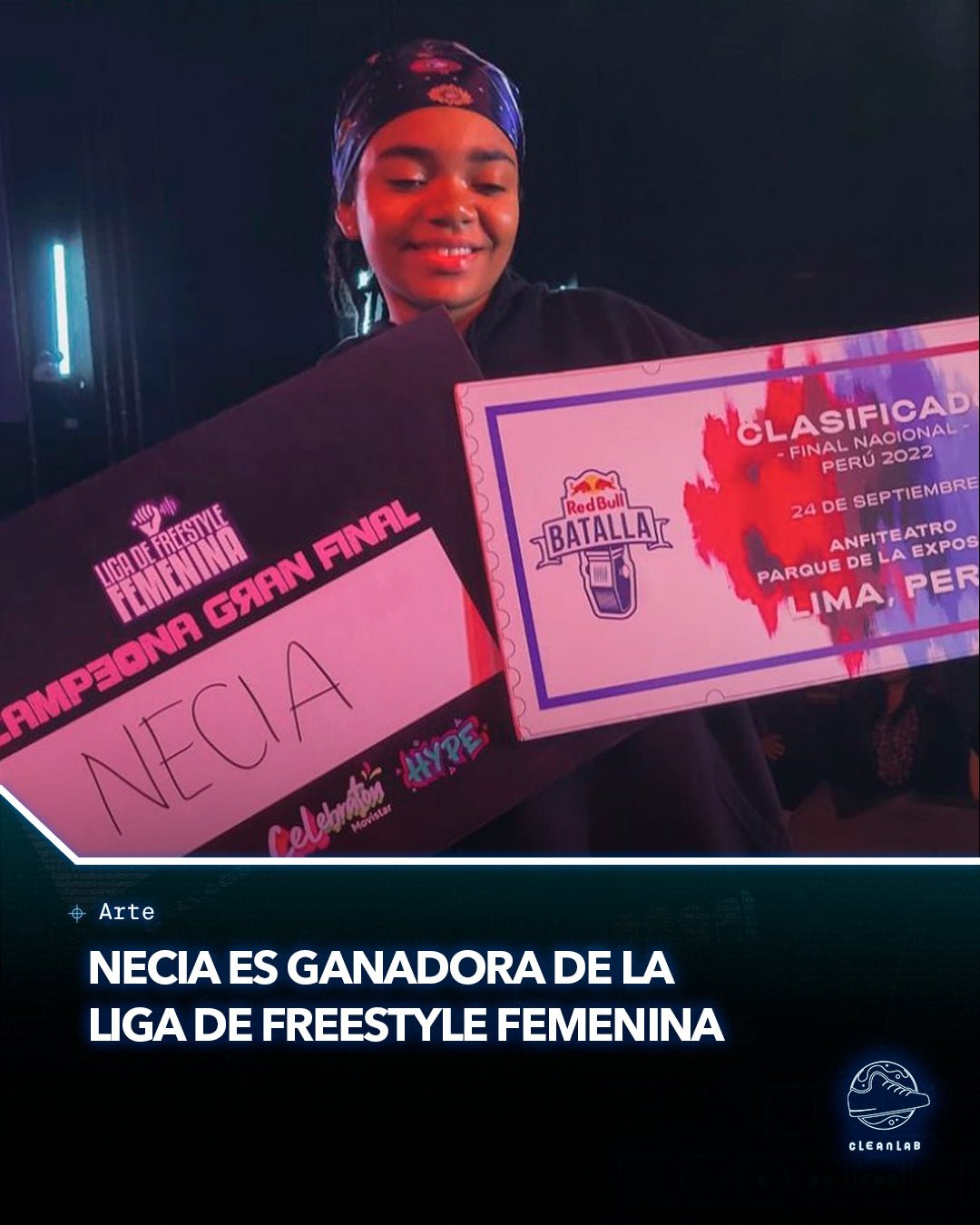 Noticias Arte | Necia Rap es la ganadora de la Liga de freestyle femenina! - Clean Lab