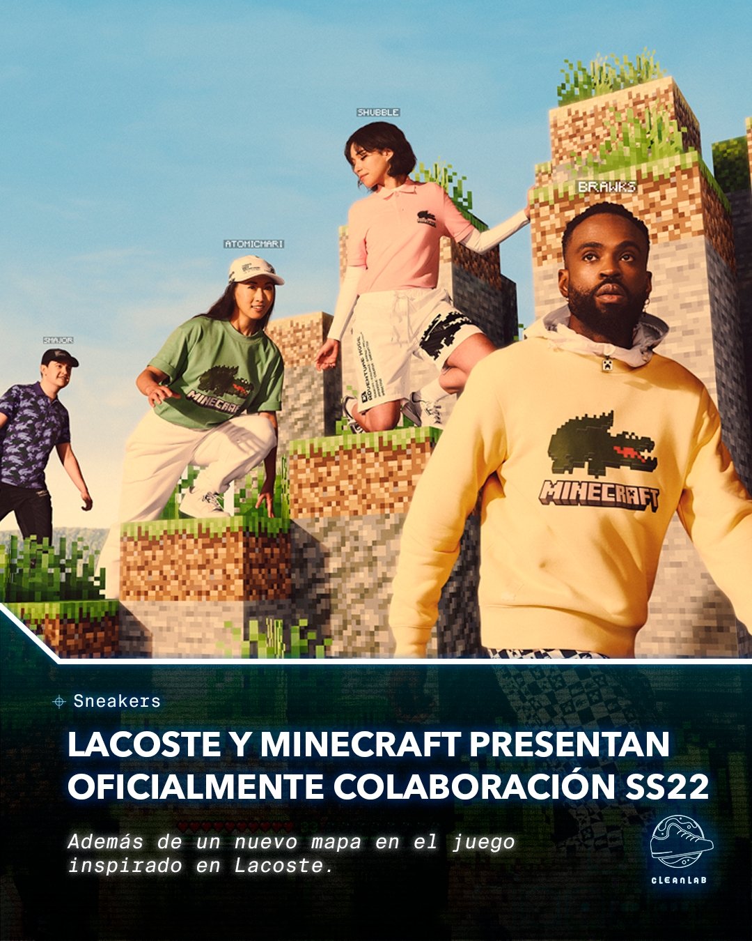 Noticias Moda | Lacoste y Minecraft presentan oficialmente la colaboración SS22 - Clean Lab