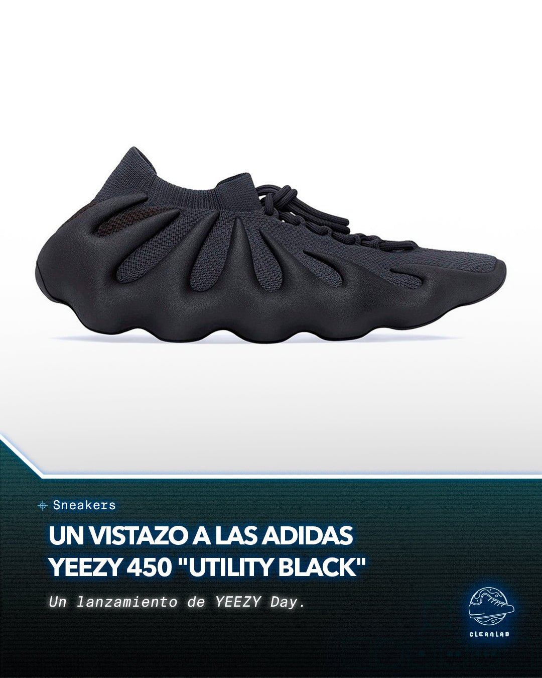 Noticias Sneakers | Echa un vistazo a pie a las adidas YEEZY 450 "Utility Black" - Clean Lab