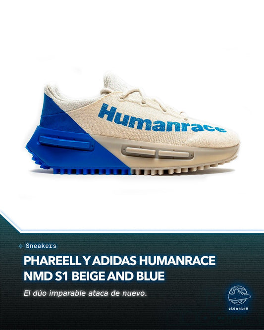 Noticias Sneakers | Pharrell y adidas Humanrace sumergen el NMD S1 en lona beige y azul - Clean Lab