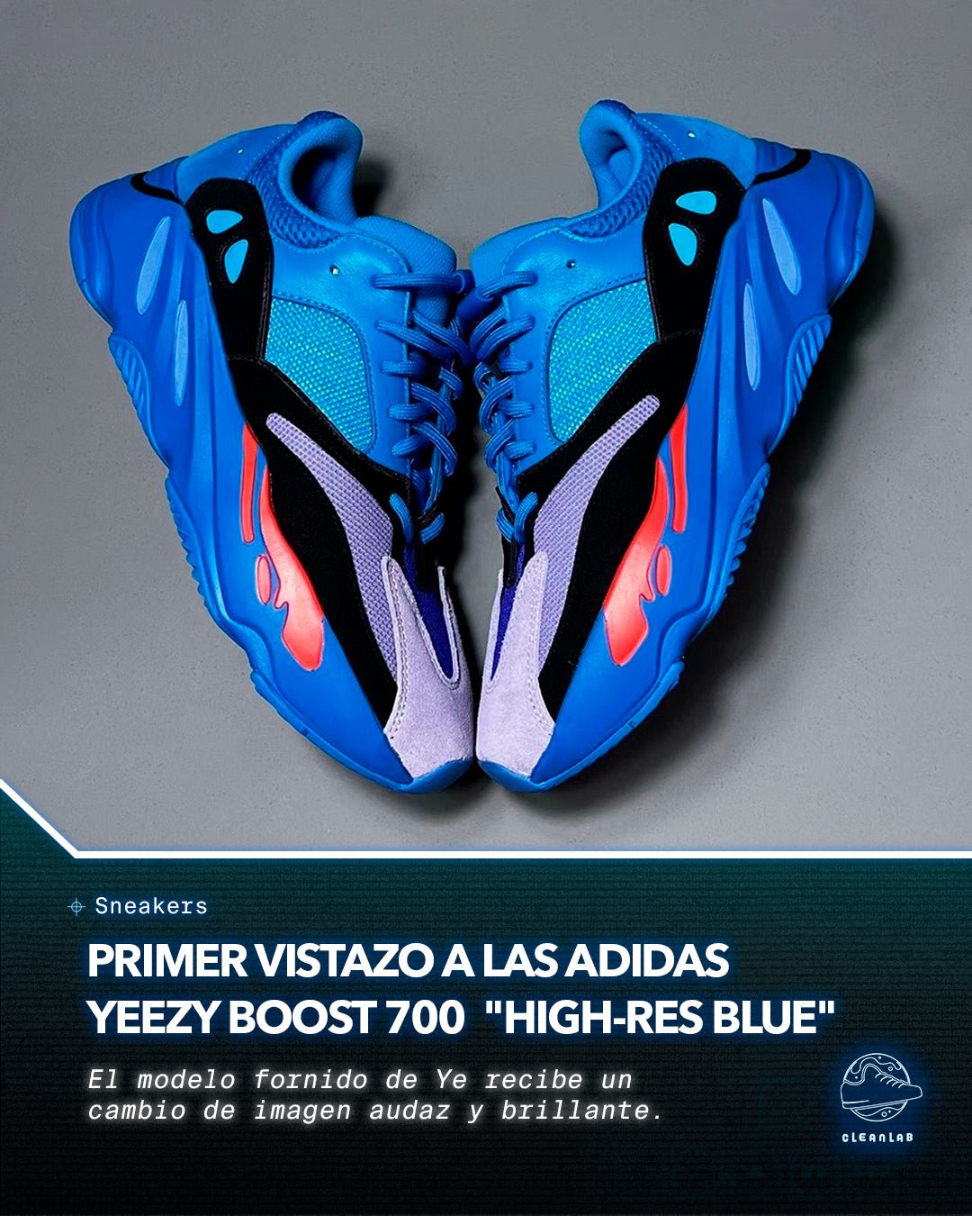 Noticias Sneakers | Primer vistazo a las adidas YEEZY BOOST 700 "High-Res Blue" - Clean Lab