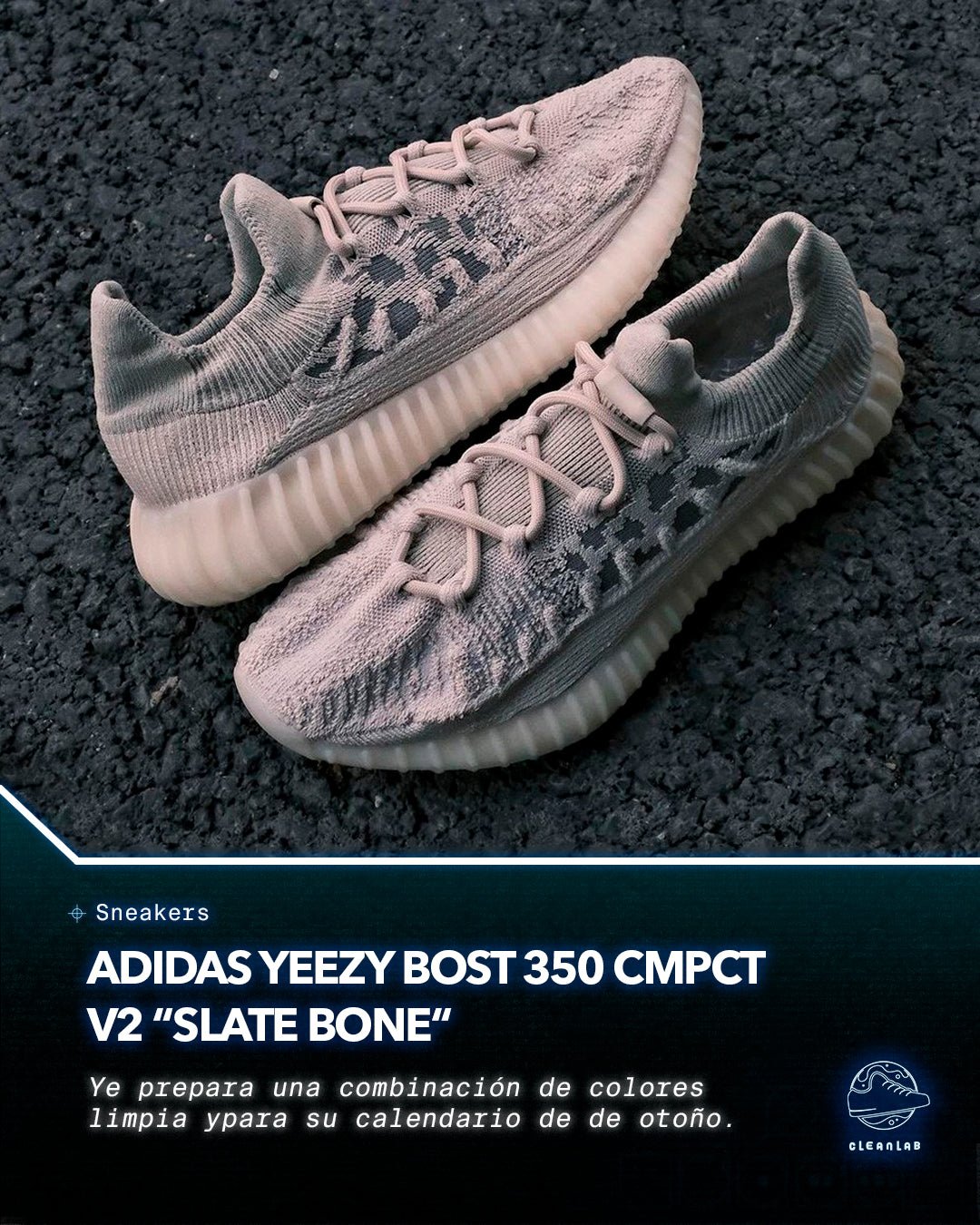 Noticias Sneakers | Una mirada más cercana a las adidas YEEZY BOOST 350 CMPCT V2 “Slate Bone” - Clean Lab