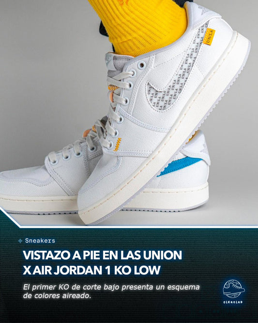 Noticias Sneakers | Vistazo a pie en las UNION x Air Jordan 1 KO Low - Clean Lab